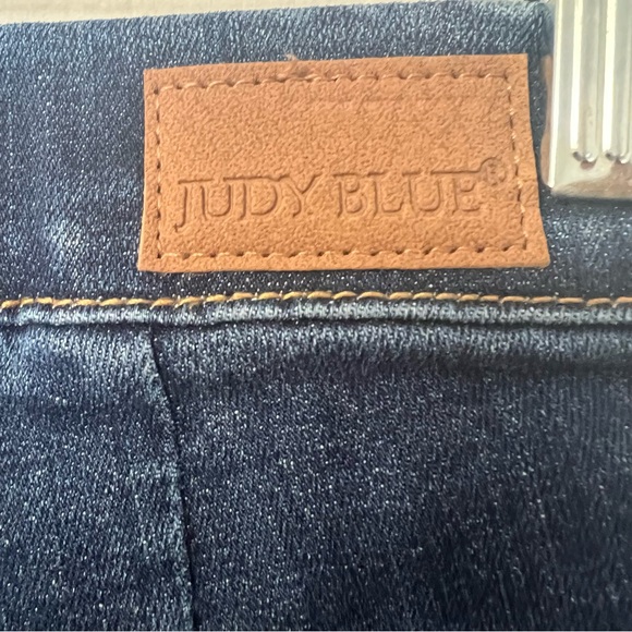 Judy Blue Dark Indigo Pull on Flare High Rise Denim Jeans Boho Stretch Size 27 - Picture 12 of 15